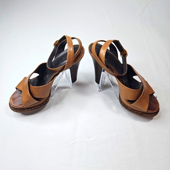 Yves Saint Laurent YSL Women's Brown Leather Sandals Size 35 - Picture 7 of 9